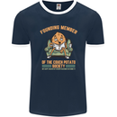 Funny Lazy Couch Potato Watchng TV & Movies Mens Ringer T-Shirt FotL Navy Blue/White