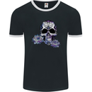Day of the Dead Skull DOTD Mens Ringer T-Shirt FotL Black/White