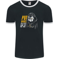 Pug Wars Funny Parody Dog Mens Ringer T-Shirt FotL Black/White