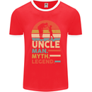 Uncle Man Myth Legend Funny Fathers Day Mens Ringer T-Shirt FotL Red/White