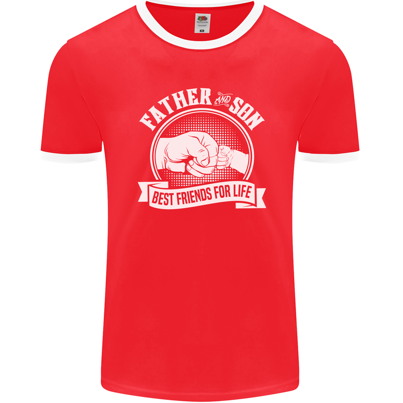 Father & Son Best Friends for Life Mens Ringer T-Shirt FotL Red/White