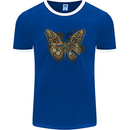 Steampunk Butterfly Butterflies Mens Ringer T-Shirt FotL Royal Blue/White