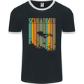 Scuba Diver Diving Dive Mens Ringer T-Shirt FotL Black/White