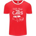 Still Plays with Cars Classic Enthusiast Mens Ringer T-Shirt FotL Red/White