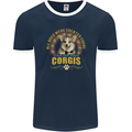 A Corgi Dog Mens Ringer T-Shirt FotL Navy Blue/White