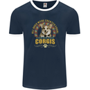 A Corgi Dog Mens Ringer T-Shirt FotL Navy Blue/White