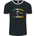 Irish You Were Beer St. Patrick's Day Beer Mens Ringer T-Shirt FotL Black/White