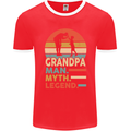 Grandpa Man Myth Legend Funny Fathers Day Mens Ringer T-Shirt FotL Red/White