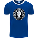 Northern Soul Keeping the Faith Mens Ringer T-Shirt FotL Royal Blue/White