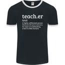 Teacher Maths English Science Sport Funny Mens Ringer T-Shirt FotL Black/White