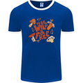 Wild & Free Mushroom Foraging Nature Mens Ringer T-Shirt FotL Royal Blue/White