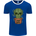 Cactus Skull Gardening Gardener Plants Mens Ringer T-Shirt FotL Royal Blue/White