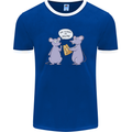 Vegan Mouse Funny Cheese Mens Ringer T-Shirt FotL Royal Blue/White