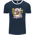 Ramen Lucky Cat Mens Ringer T-Shirt FotL Navy Blue/White