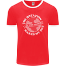 Earth Rotation Astronomy Planets Mens Ringer T-Shirt FotL Red/White