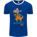 Amerisaurus T-Rex Dabbing Uncle Sam USA Mens Ringer T-Shirt FotL Royal Blue/White