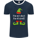 I'm Not Short I'm Elf Sized Funny Christmas Mens Ringer T-Shirt FotL Navy Blue/White