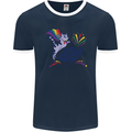 Cat Gay AF LGBT Gay Pride Mens Ringer T-Shirt FotL Navy Blue/White