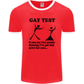 Gay Test Funny LGBT Mens Ringer T-Shirt FotL Red/White