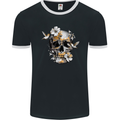 Wildlife Spring Skull Mens Ringer T-Shirt FotL Black/White