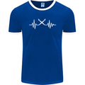 Pulse Artist Art Teacher Fine ECG Mens Ringer T-Shirt FotL Royal Blue/White