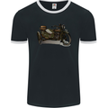 Motorcycle and Sidecar Biker Motorbike Mens Ringer T-Shirt FotL Black/White