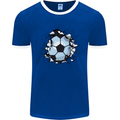 Football Smash Soccer Player Ball Mens Ringer T-Shirt FotL Royal Blue/White