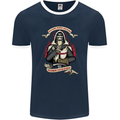 St Georges Day England Flag Knights Templar Mens Ringer T-Shirt FotL Navy Blue/White