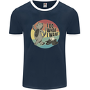 Cat I Do What I Want Funny Coffee Mens Ringer T-Shirt FotL Navy Blue/White