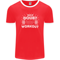 When in Doubt Workout Gym Training Top Mens Ringer T-Shirt FotL Red/White