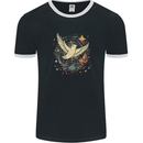Freedom Dove in a Cosmic Wreath Peace Love Mens Ringer T-Shirt FotL Black/White