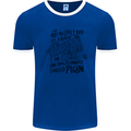 Always Tired Fatigued Exhausted Pigeon Funny Mens White Ringer T-Shirt Royal Blue/White