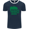 Been Irish for Many Beers St. Patrick's Day Mens Ringer T-Shirt FotL Navy Blue/White