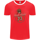 Skull Rider Motorcycle Biker Motorbike Mens Ringer T-Shirt FotL Red/White
