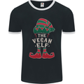 The Vegan Elf Funny Christmas Xmas Mens Ringer T-Shirt FotL Black/White