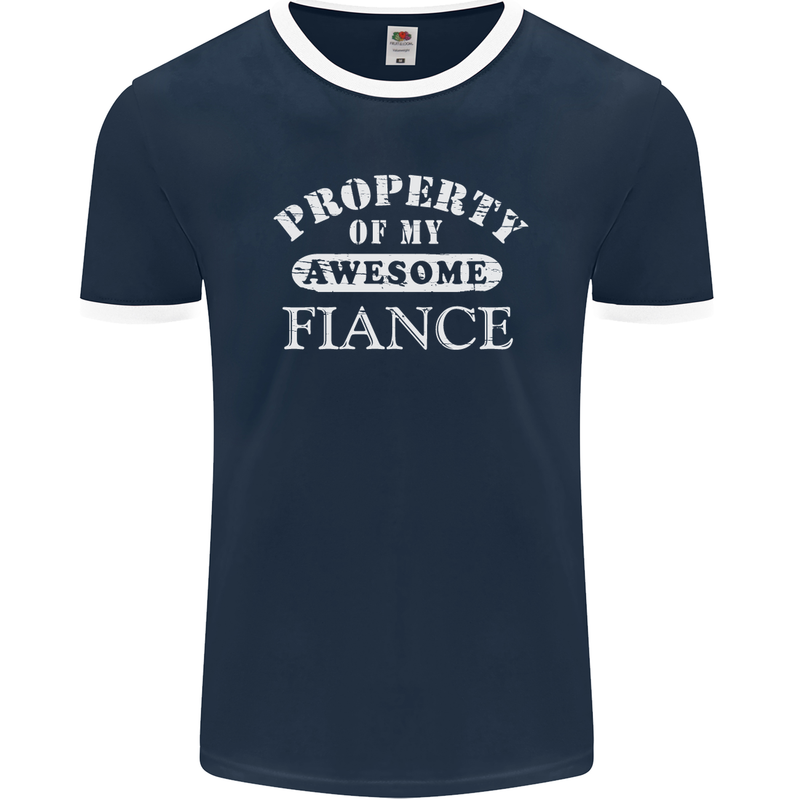 Property of My Awesome Fiance Mens Ringer T-Shirt FotL Navy Blue/White