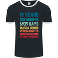 19th Birthday 19 Year Old Mens Ringer T-Shirt FotL Black/White