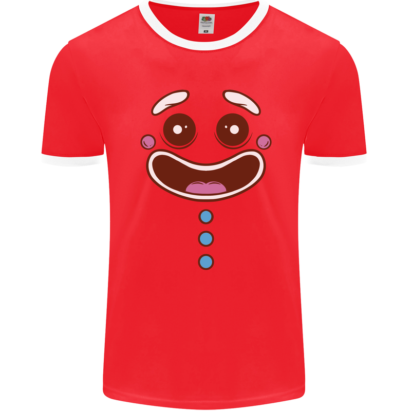 A GingerBread Man Mens Ringer T-Shirt FotL Red/White