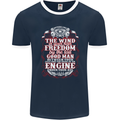 The Wind In Your Hair Funny Biker Motorbike Mens Ringer T-Shirt FotL Navy Blue/White