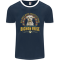 A Bichon Frise Dog Mens Ringer T-Shirt FotL Navy Blue/White