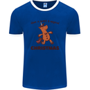 Gingerbread Man Unicorn Christmas Mens Ringer T-Shirt FotL Royal Blue/White