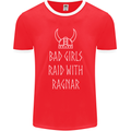 Bad Girls Raid With Ragnar Vikings Valhalla Mens Ringer T-Shirt FotL Red/White