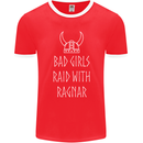 Bad Girls Raid With Ragnar Vikings Valhalla Mens Ringer T-Shirt FotL Red/White