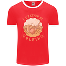 I'd Rather Be Golfing Funny Golf Golfer Mens Ringer T-Shirt FotL Red/White