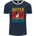 Guitar Dad Like a Normal Dad Fathers Day Mens Ringer T-Shirt FotL Navy Blue/White