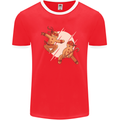 Ninjabread Men Funny Food Gym MMA Mens Ringer T-Shirt FotL Red/White