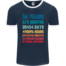 56th Birthday 56 Year Old Mens Ringer T-Shirt FotL Navy Blue/White