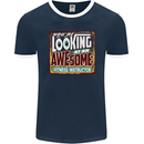 Looking at an Awesome Fitness Instructor Mens Ringer T-Shirt FotL Navy Blue/White