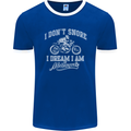 Dont Snore I Dream I'm a Motorcycle Biker Mens Ringer T-Shirt FotL Royal Blue/White