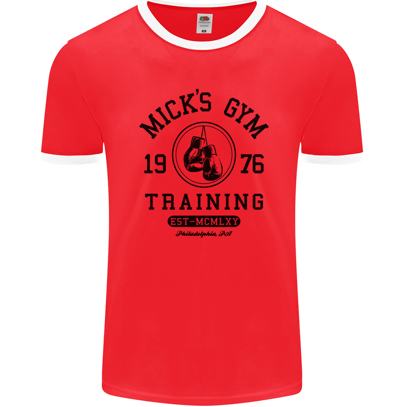 Mick's Gym Boxing Boxer Movie Mens Ringer T-Shirt FotL Red/White